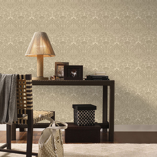 vinyl wallpaper with damask design